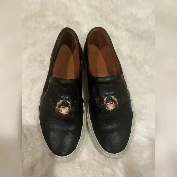 Givenchy Rottweiler Print Leather Skate Shoe Black - Picture 7 of 8